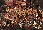 BRUEGHEL, Pieter the Younger Battle of Carnival and Lent f oil on canvas